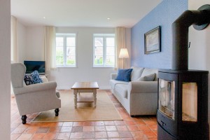 Reetdachhaus Amrum Norddorf Bliis Tidjen Hölck Ferienwohnung 3 - Kamin